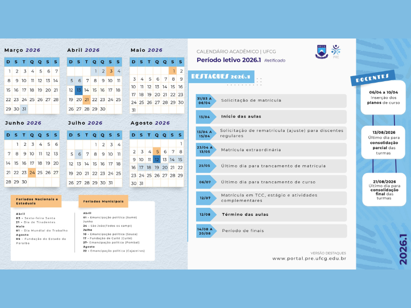 Calendário Acadêmico 2026.1
