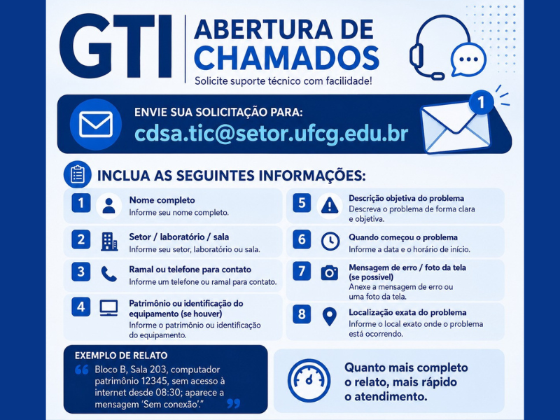 Abertura de chamados - Suporte técnico